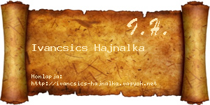 Ivancsics Hajnalka névjegykártya